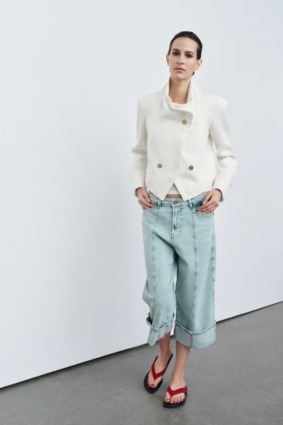 ДЖИНСЫ КАПРИ СО СРЕДНЕЙ ПОСАДКОЙ — коллекция Zara «ZW»
