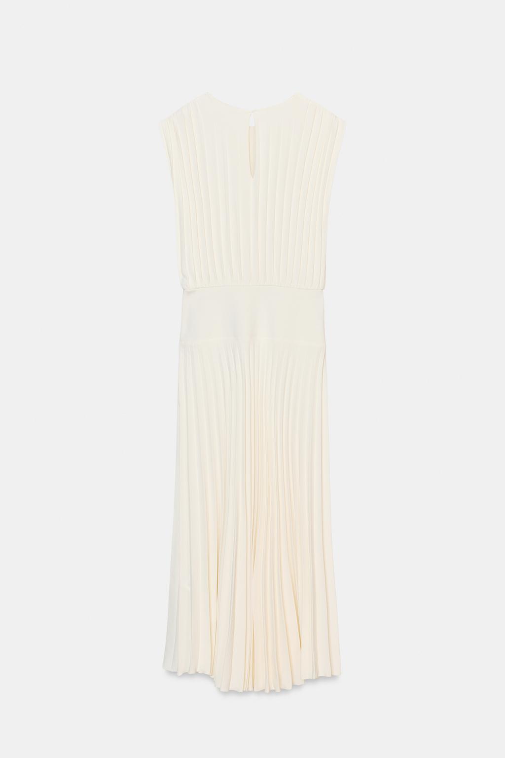 ПЛАТЬЕ МИДИ ПЛИССИРОВАННОЕ С ПОЯСОМ