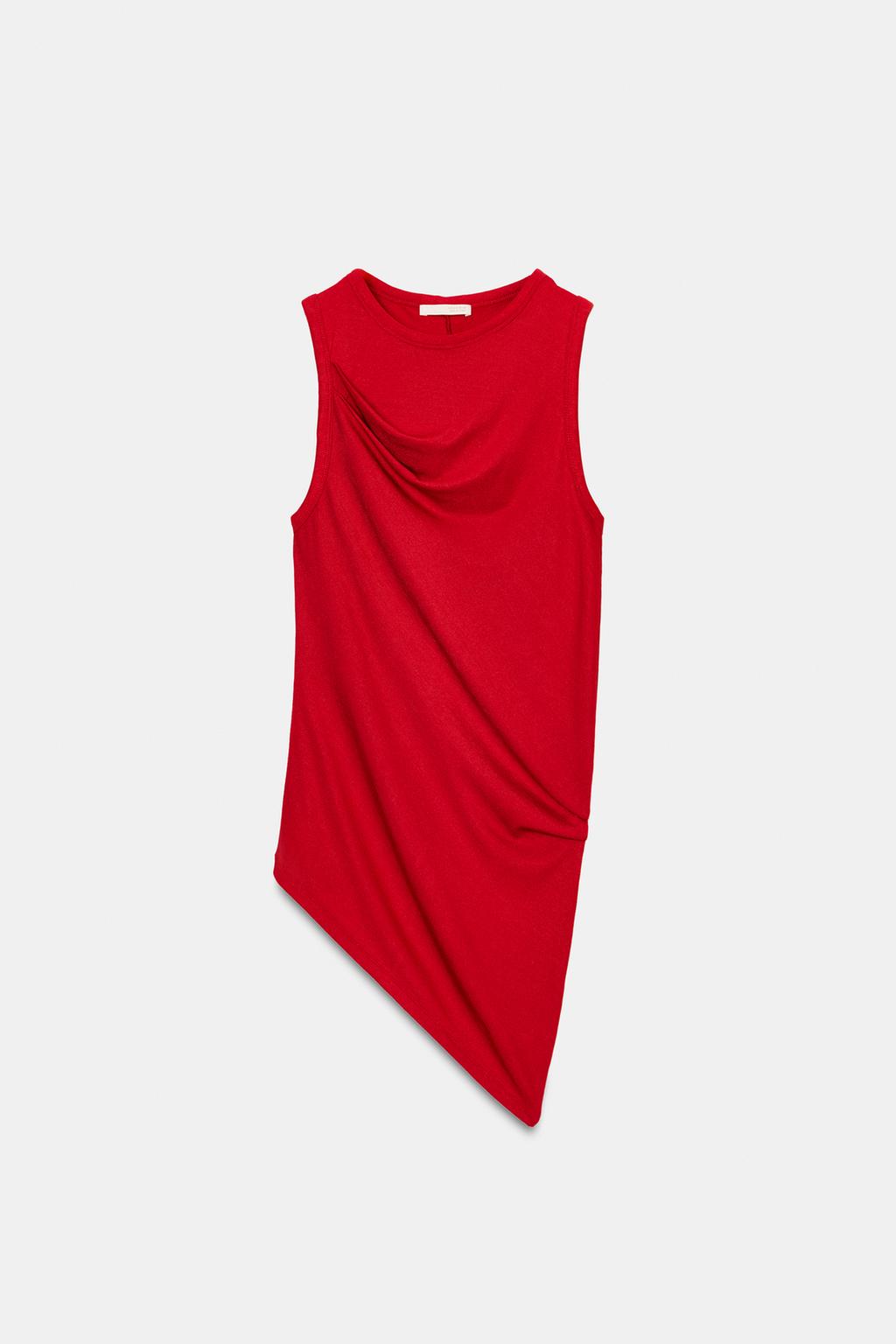 ДРАПИРОВАННЫЙ ТОП БЕЗ РУКАВОВ