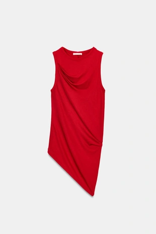 Драпированный топ без рукавов- Заказать в России