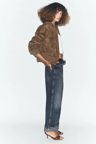 Бомбер с воротником-стойкой и рубчиком- Заказать в России