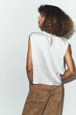 Атласный топ на запáхе- Заказать в России