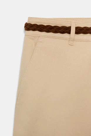 Брюки чинос с плетеным ремнем- Заказать в России