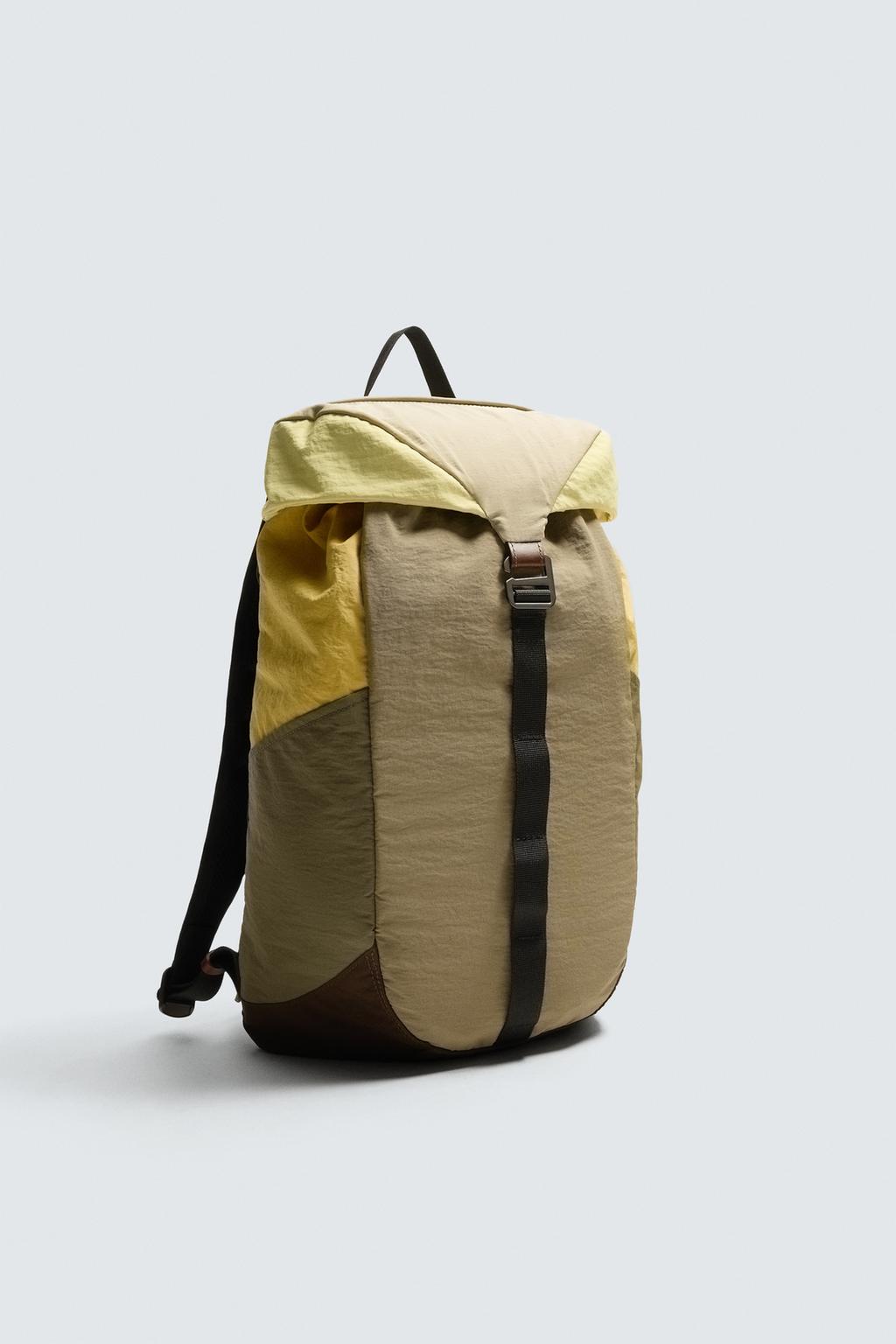 РЮКЗАК ИЗ ТЕХНИЧЕСКОЙ ТКАНИ С КОЖАНЫМИ ДЕТАЛЯМИ