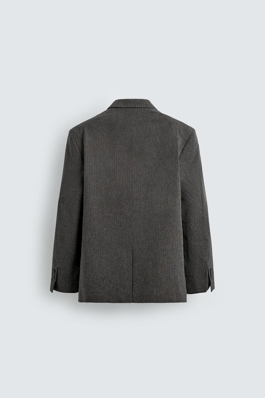 ДВУБОРТНЫЙ КОСТЮМНЫЙ БЛЕЙЗЕР В ПОЛОСКУ ИЗ РЕЛЬЕФНОЙ ТКАНИ