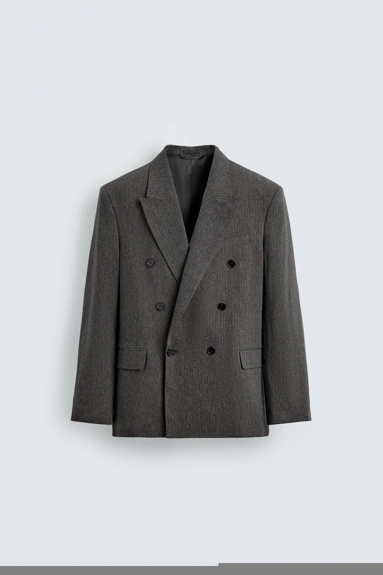 Полуприлегающий пиджак в полоску с двубортной застежкой