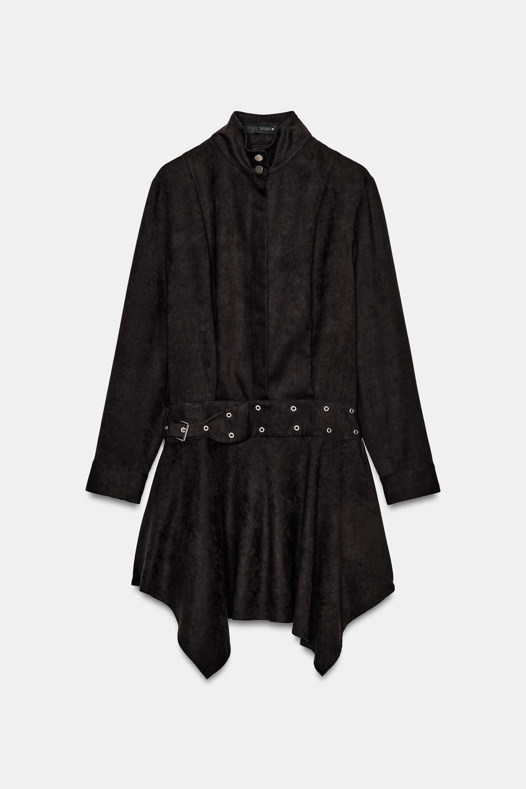 МИНИ-ПЛАТЬЕ ИЗ ИСКУССТВЕННОЙ ЗАМШИ С РЕМНЕМ