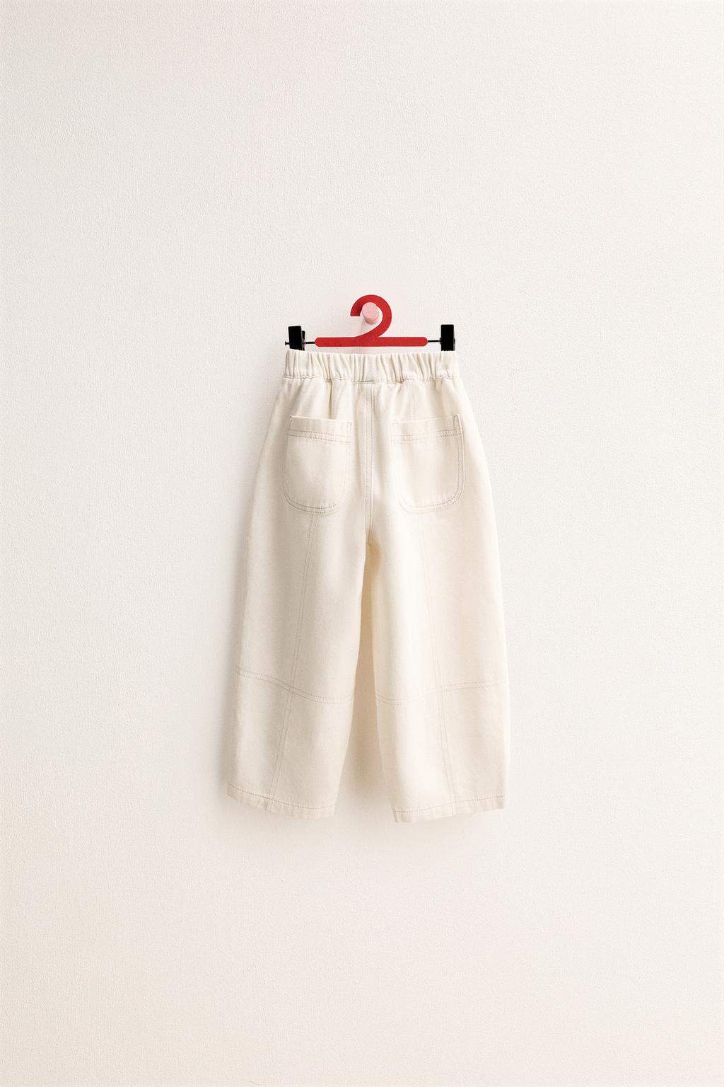 ZARA TIMELESS - БРЮКИ BAGGY ИЗ САРЖИ С ОТДЕЛОЧНОЙ СТРОЧКОЙ