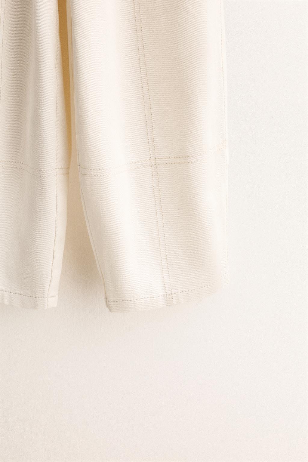 ZARA TIMELESS - БРЮКИ BAGGY ИЗ САРЖИ С ОТДЕЛОЧНОЙ СТРОЧКОЙ