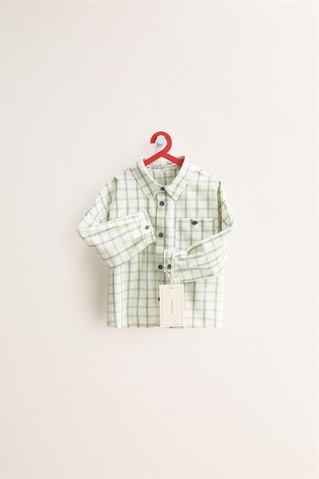 ZARA TIMELESS - РУБАШКА В КЛЕТКУ С КАРМАНОМ