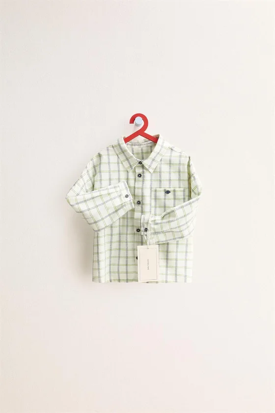 Zara «Timeless» - РУБАШКА В КЛЕТКУ С КАРМАНОМ