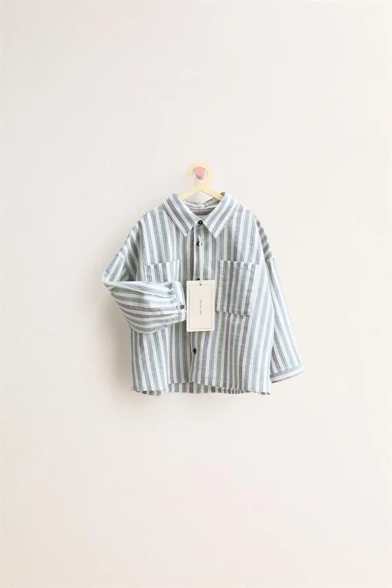 Zara «Timeless» - РУБАШКА В ПОЛОСКУ С КАРМАНОМ