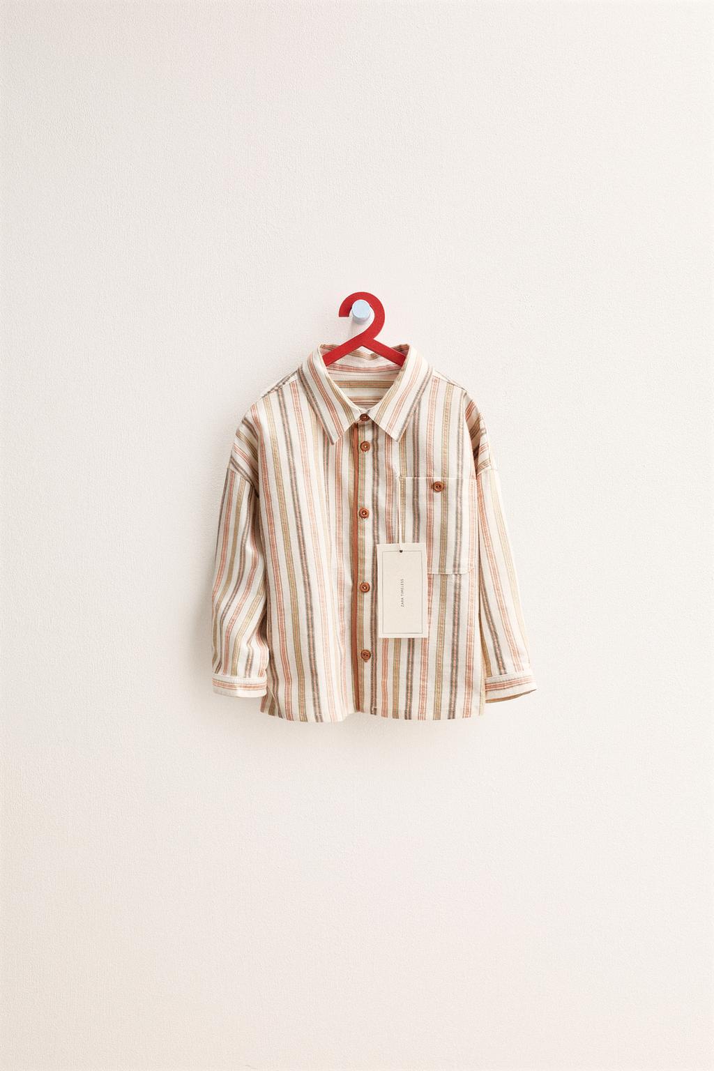 ZARA TIMELESS - РУБАШКА В ПОЛОСКУ С КАРМАНОМ