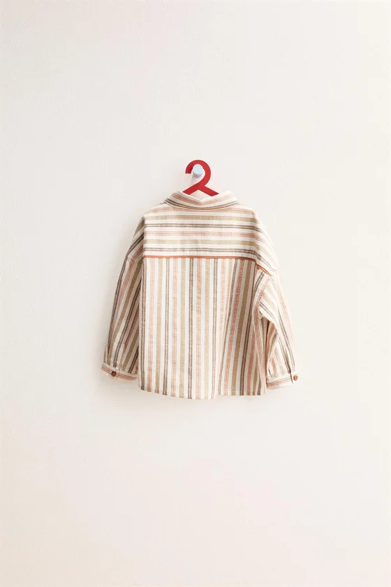 Zara «Timeless» - РУБАШКА В ПОЛОСКУ С КАРМАНОМ