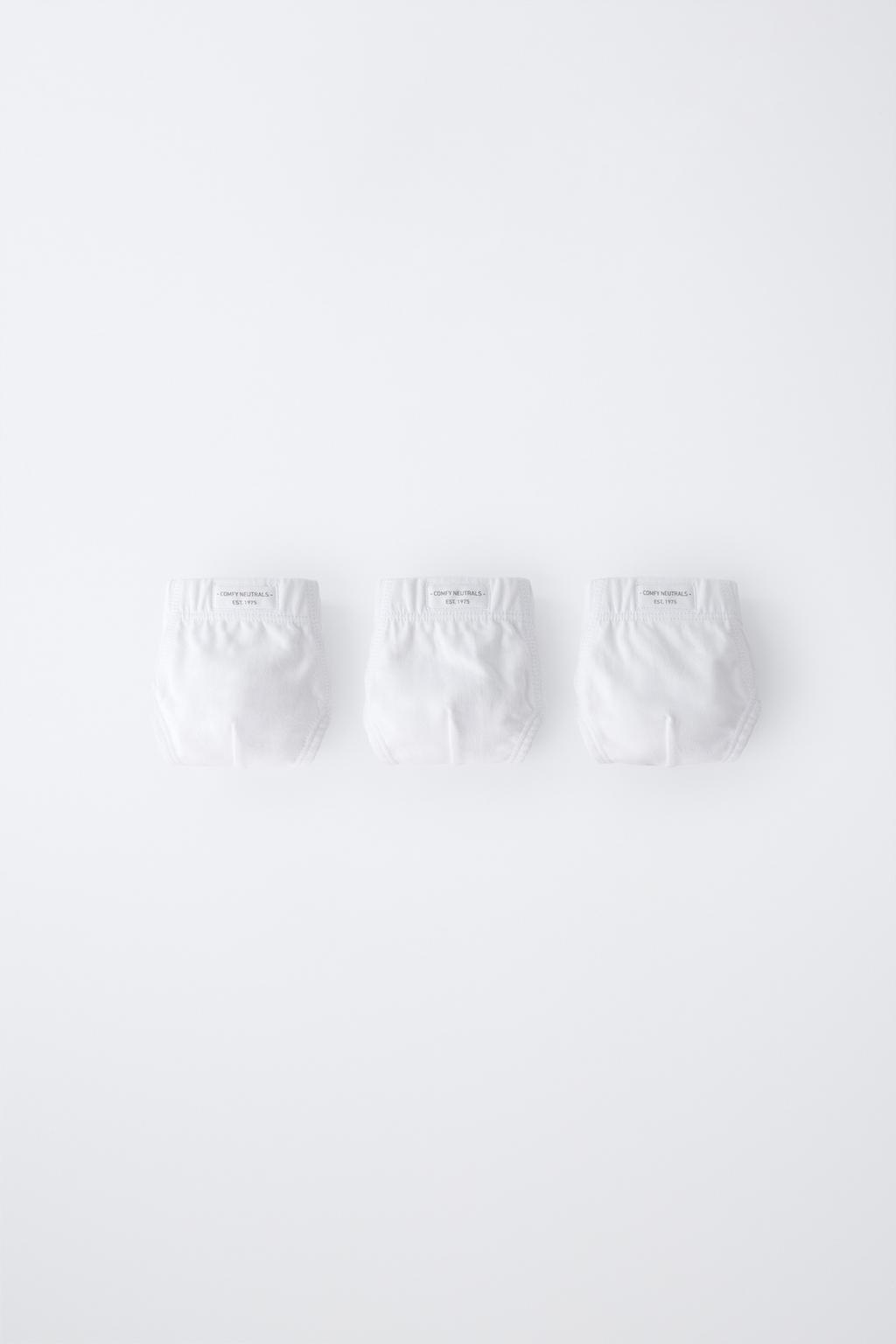 1,5-6 ЛЕТ/НАБОР ИЗ ТРЕХ ГЛАДКИХ ТРУСОВ С ЭТИКЕТКОЙ