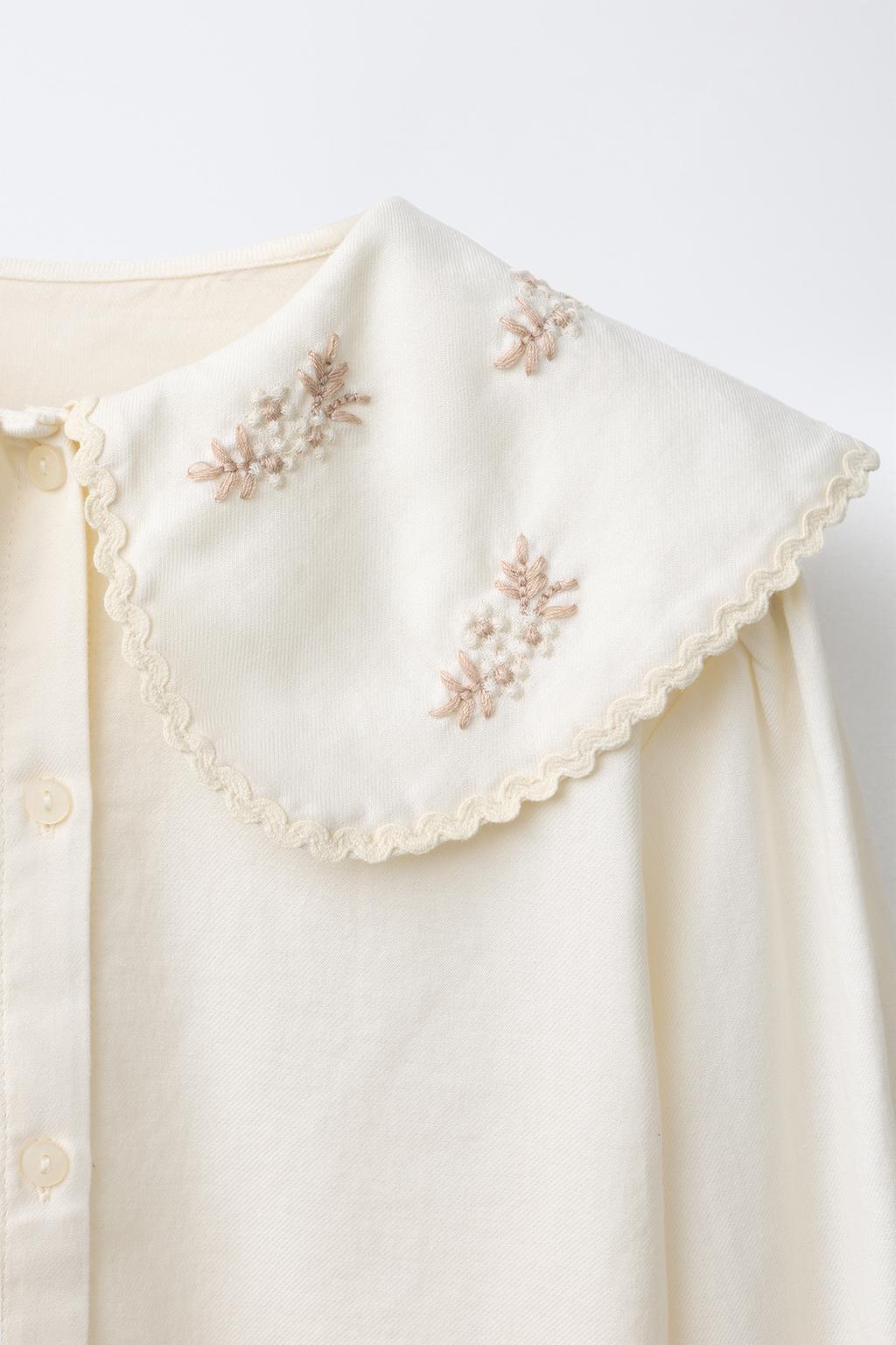 2-6 ЛЕТ/ПИЖАМА С ВЫШИВКОЙ В ВИДЕ ЦВЕТОВ