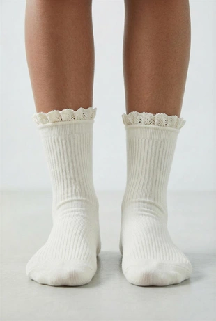 Набор из трех пар высоких носков с волнистыми кромками- Заказать в России