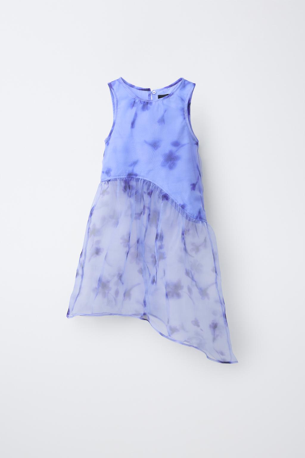 ПЛАТЬЕ ИЗ ОРГАНЗЫ С ЦВЕТОЧНЫМ ПРИНТОМ