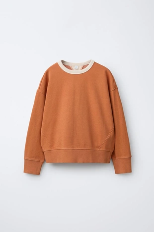 Толстовка с контрастным воротником и декоративными швами- Заказать в России