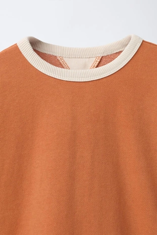 Толстовка с контрастным воротником и декоративными швами- Заказать в России