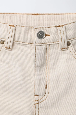 Брюки карго экрю со строчкой- Заказать в России