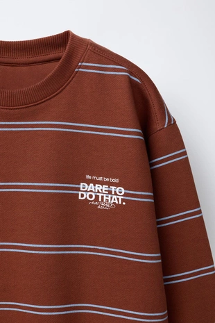 Толстовка в полоску с надписью- Заказать в России