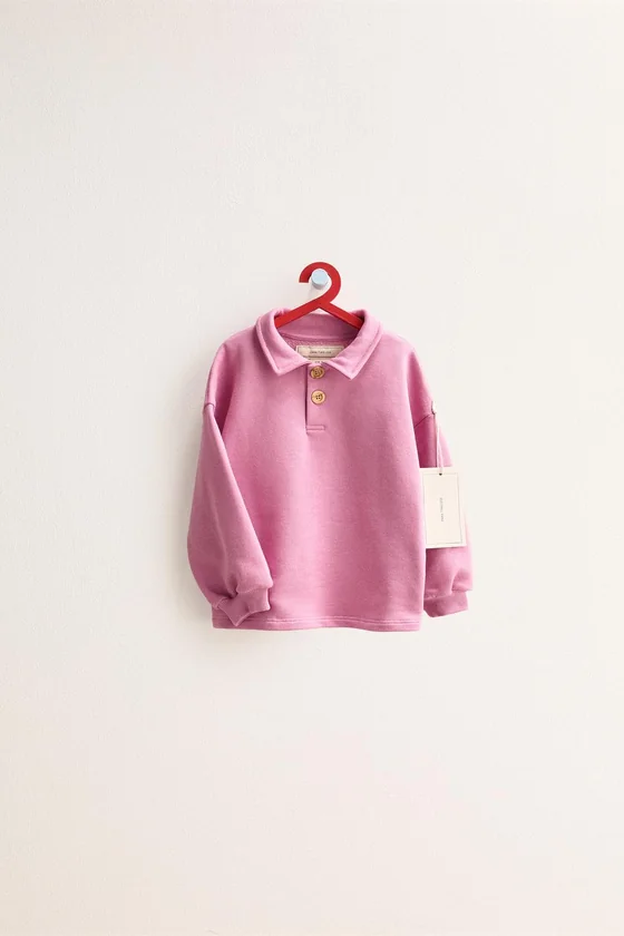 Zara «Timeless» - ОДНОТОННАЯ ТОЛСТОВКА С ВОРОТНИКОМ ПОЛО