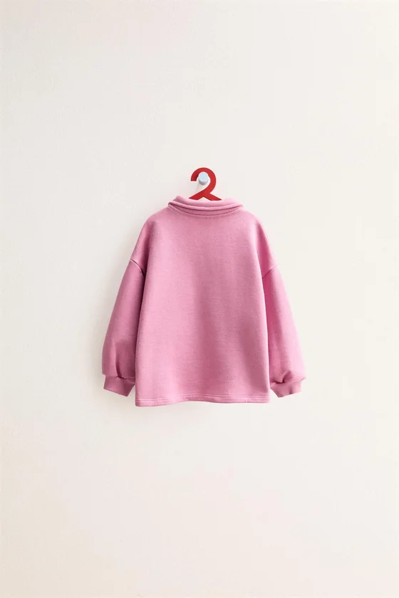 Zara «Timeless» - ОДНОТОННАЯ ТОЛСТОВКА С ВОРОТНИКОМ ПОЛО