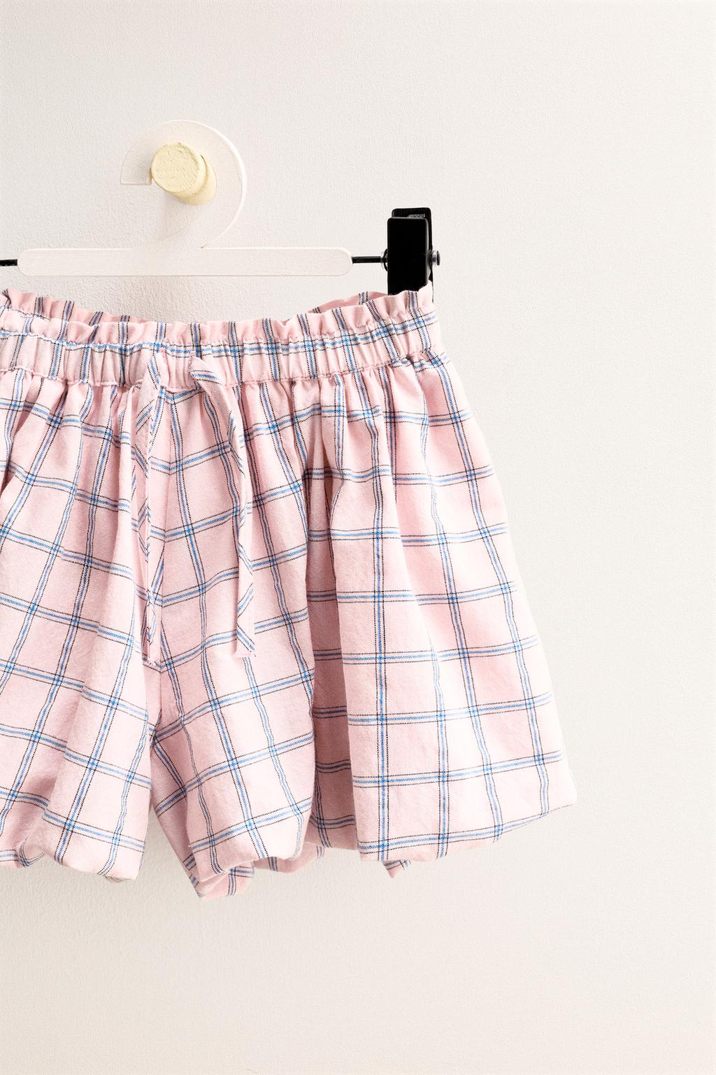 ZARA TIMELESS - ШОРТЫ-БЕРМУДЫ В КЛЕТКУ С ЭФФЕКТОМ ШАРА