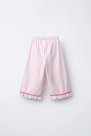 Брюки в полоску с воланами- Заказать в России