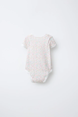 Набор из пяти боди с короткими рукавами и цветочным принтом- Заказать в России