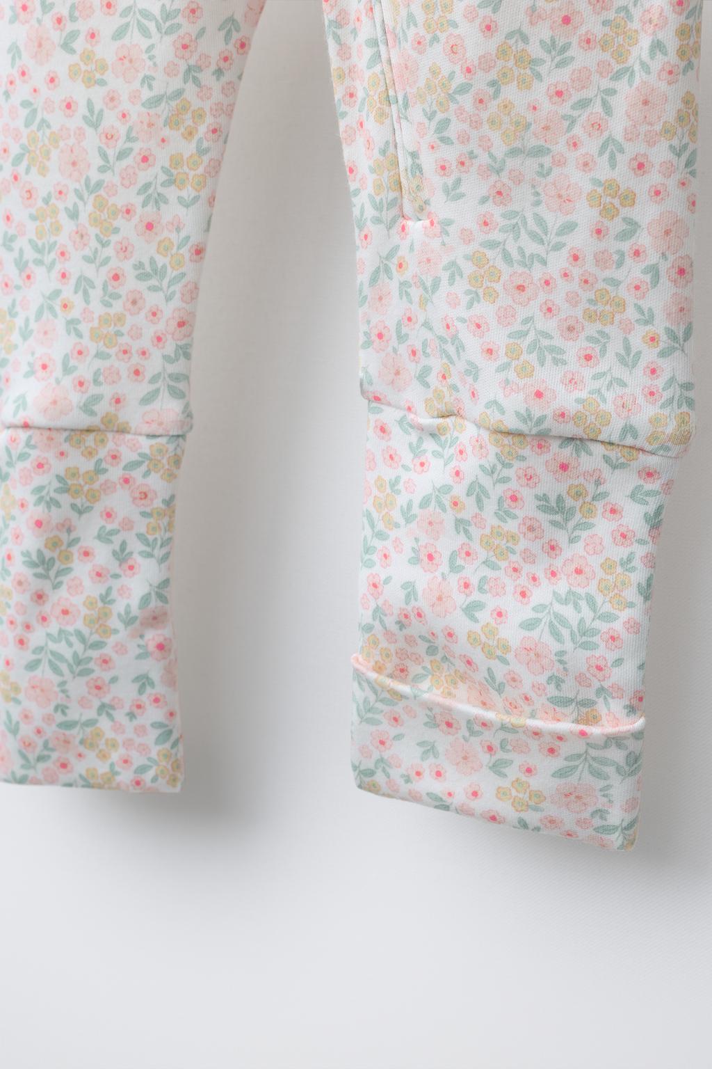 НАБОР ИЗ ДВУХ УТЕПЛЕННЫХ КОМБИНЕЗОНОВ С ЦВЕТОЧНЫМ ПРИНТОМ