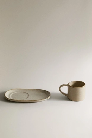 Набор кружки и подноса из керамики- Заказать в России