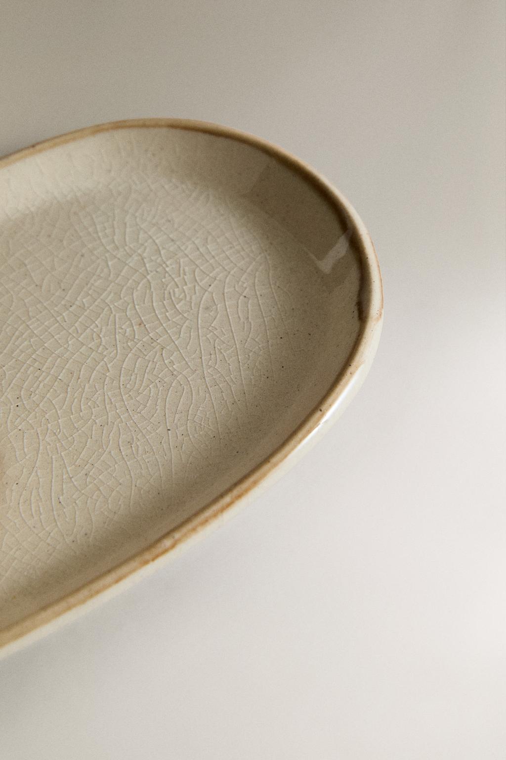 Набор кружки и подноса из керамики