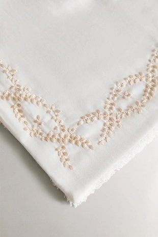 Набор гостевых полотенец с вышивкой растений (набор из 2)- Заказать в России