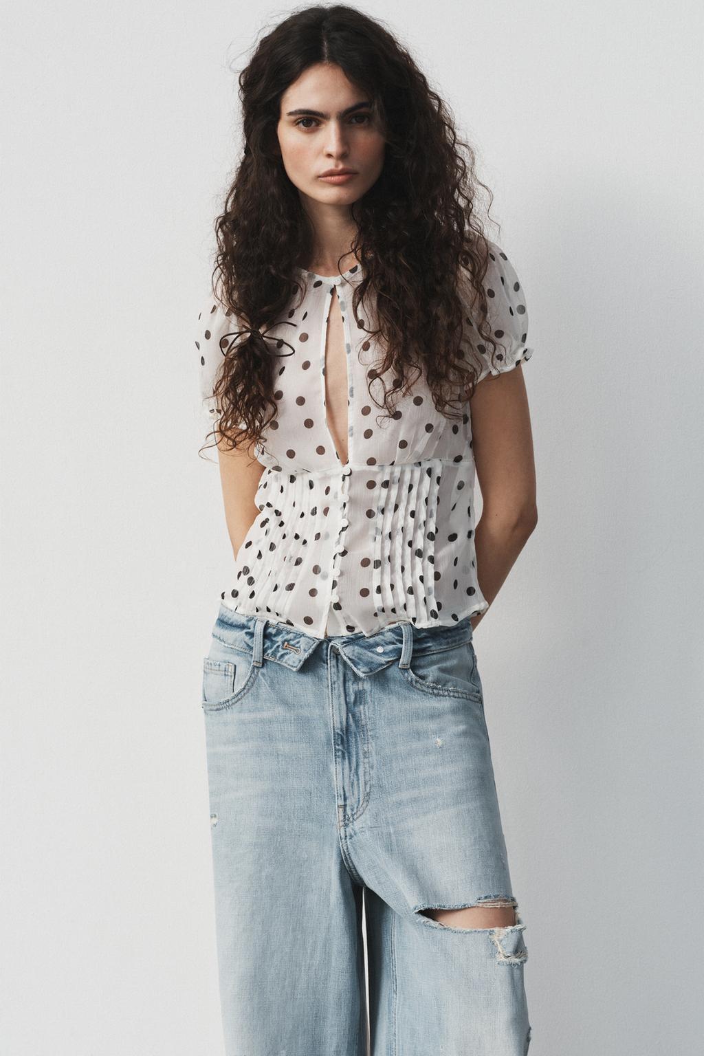 ДЖИНСЫ TRF СО СРЕДНЕЙ ПОСАДКОЙ И ОТЛОЖНЫМ ПОЯСОМ