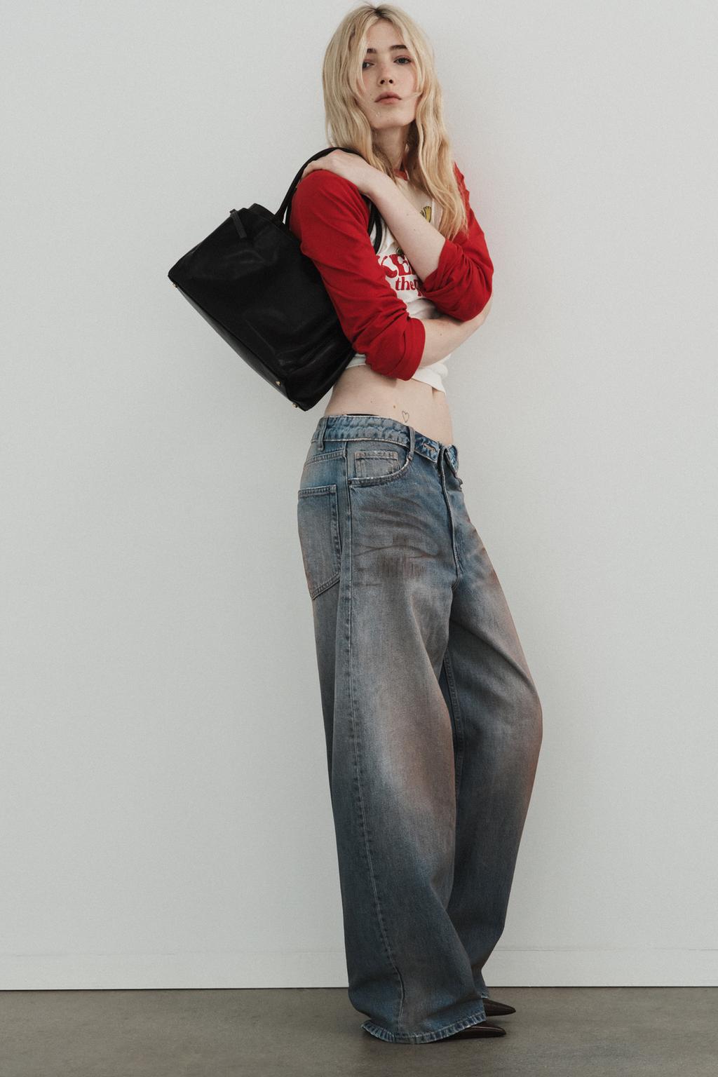 ДЖИНСЫ TRF СО СРЕДНЕЙ ПОСАДКОЙ И ОТВОРОТОМ НА ПОЯСЕ