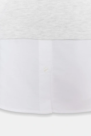 Рубашка с комбинированной толстовкой с капюшоном- Заказать в России