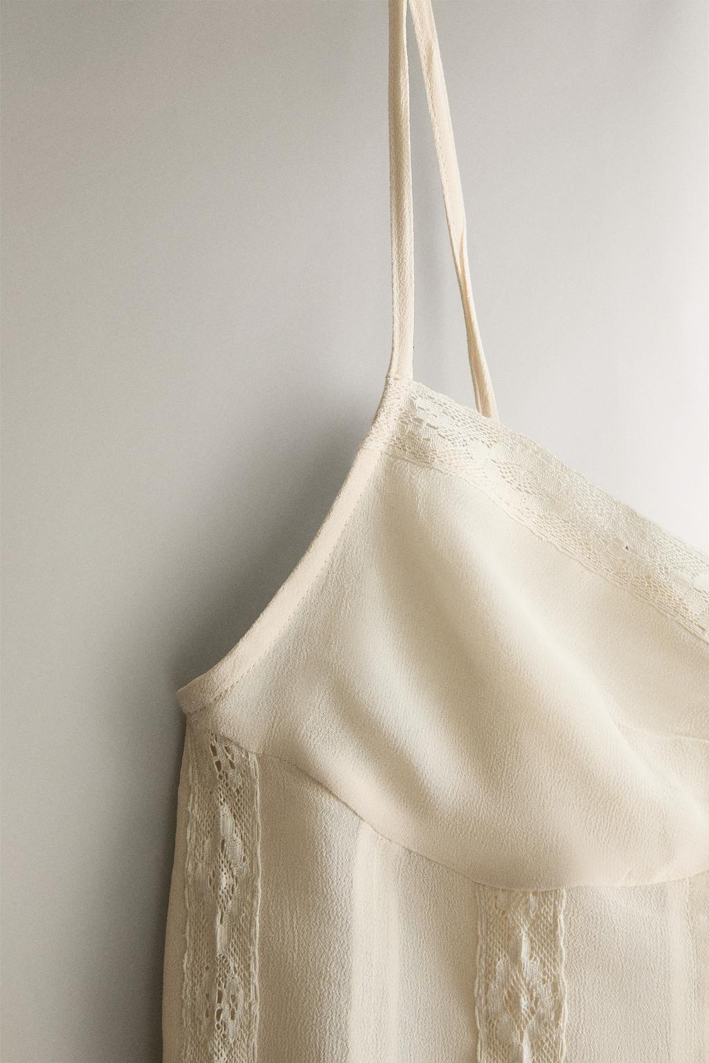 Топ из хлопка с кружевными деталями