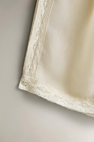 Шорты из хлопка с кружевными вставками- Заказать в России