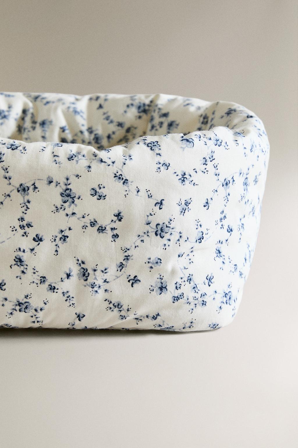 Прямоугольный органайзер для младенцев с синим цветочным принтом