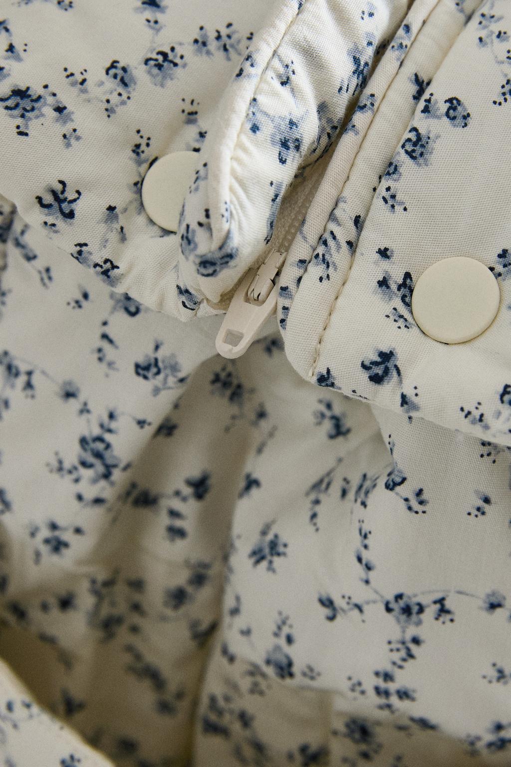 Синяя сумка для беременных с цветочным узором из хлопка