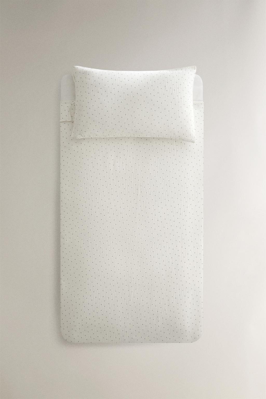 Детский хлопковый одеяльный чехол в горошек