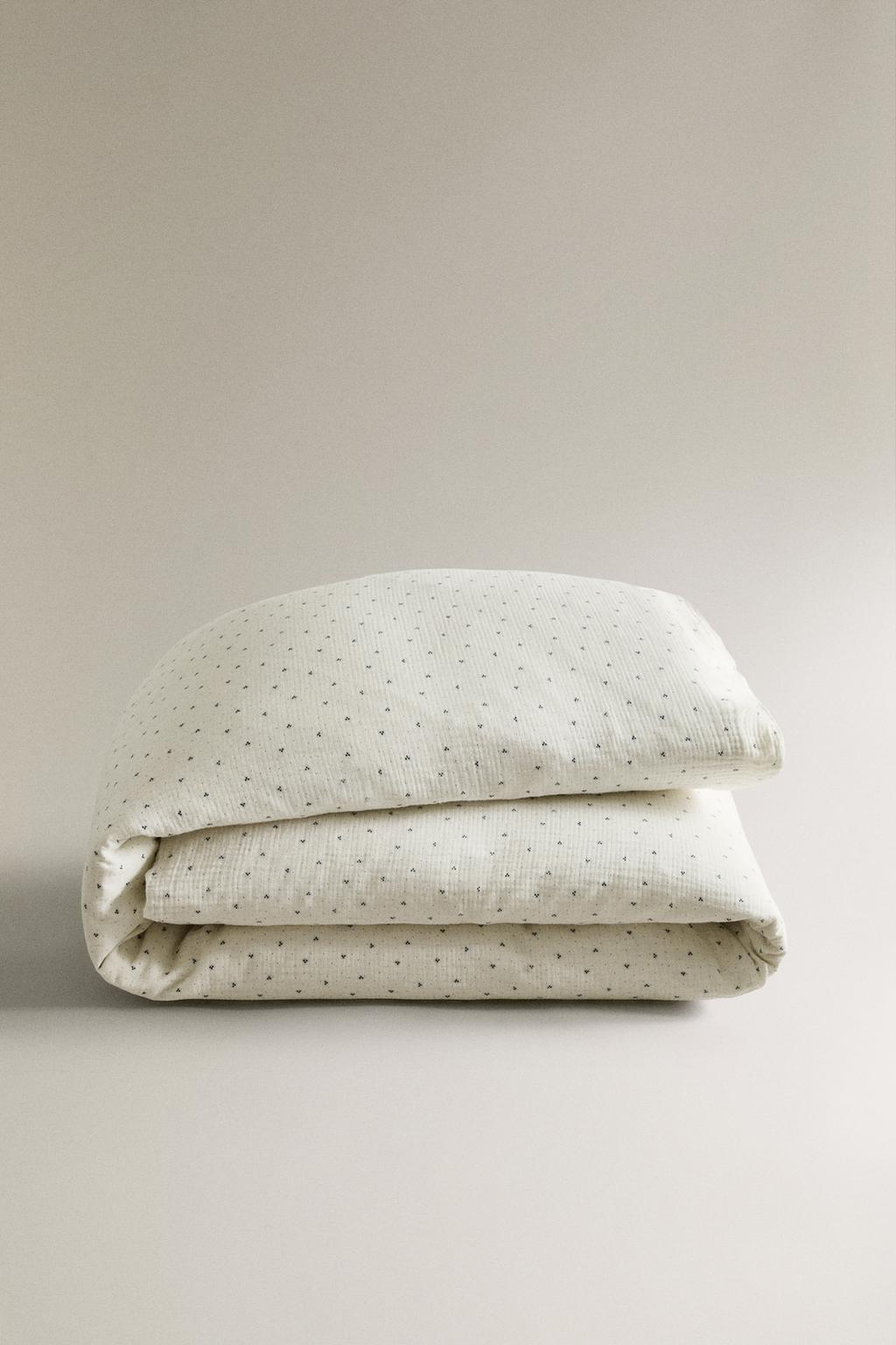 Детский хлопковый одеяльный чехол в горошек