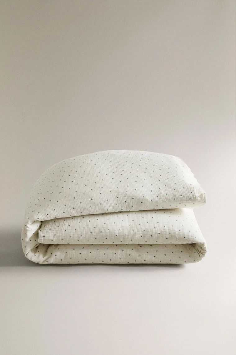 Детское покрывало из хлопкового муслина с узором в горошек