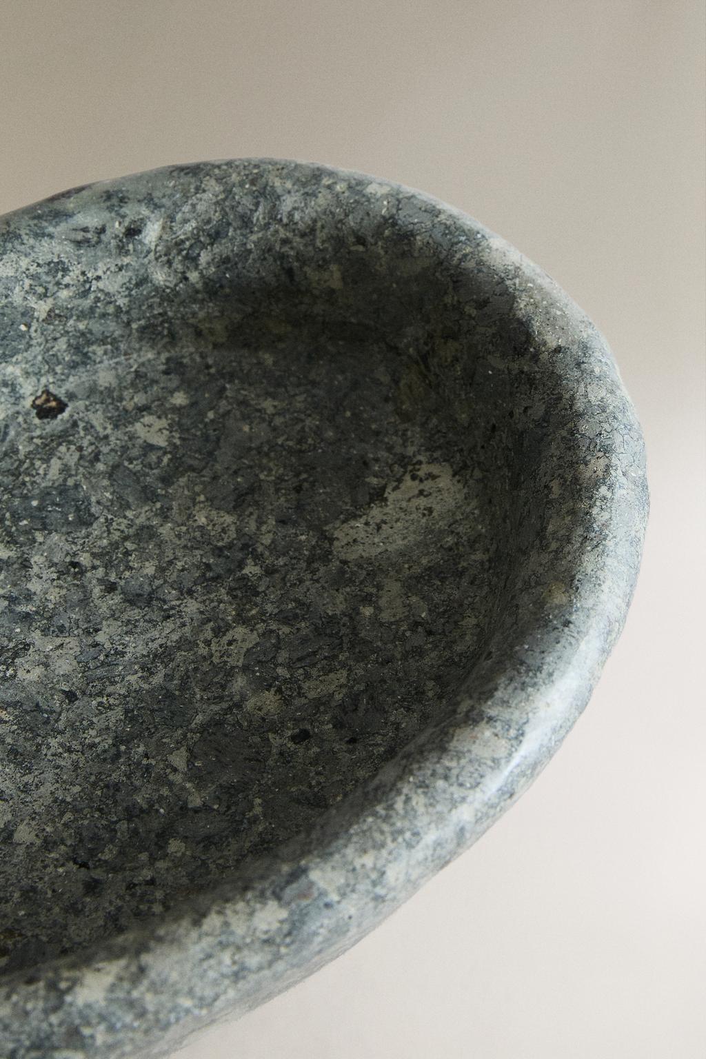 Зеленый конкавный мраморный поднос