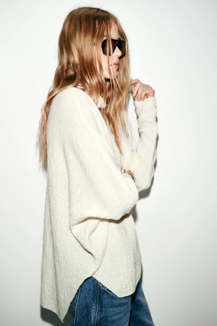 Вязаный свитер-накидка- Заказать в России