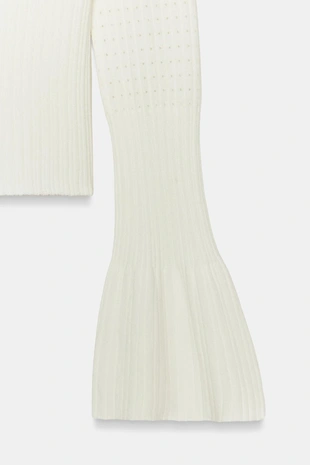 Джерси вязаный кружевной рукав-колокол