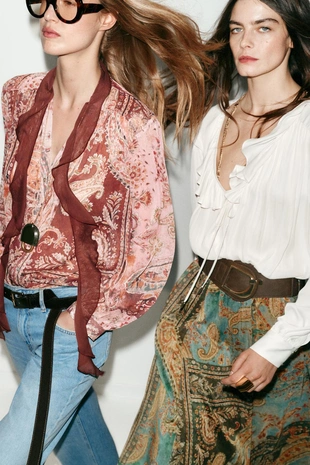 Блуза с принтом и бантом- Заказать в России