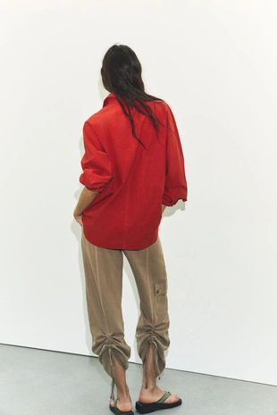 Рубашка оверсайз из стираного поплина- Заказать в России